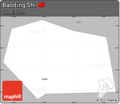 Gray Simple Map of Baoding Shi