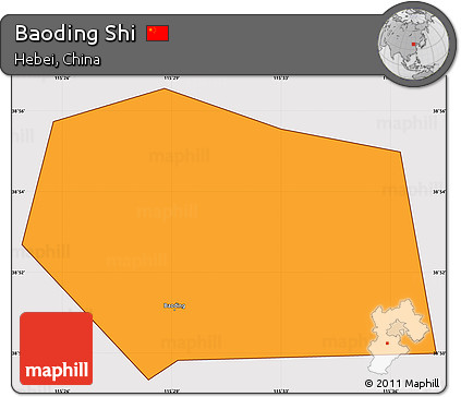 Political Simple Map of Baoding Shi, cropped outside