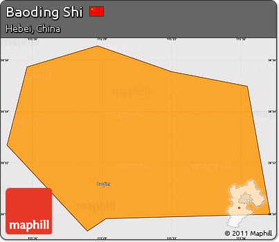 Political Simple Map of Baoding Shi, cropped outside