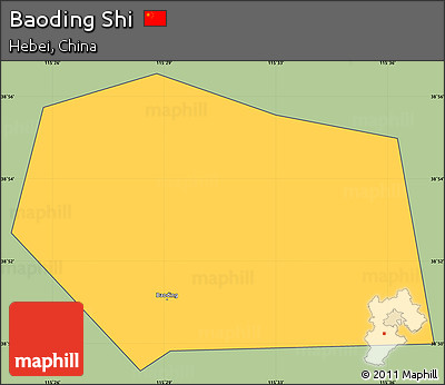 Savanna Style Simple Map of Baoding Shi, cropped outside