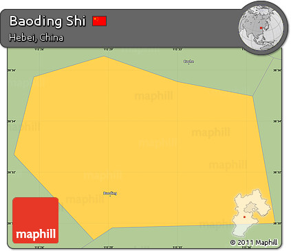 Savanna Style Simple Map of Baoding Shi