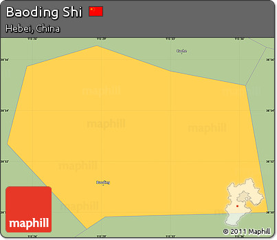 Savanna Style Simple Map of Baoding Shi