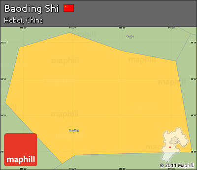 Savanna Style Simple Map of Baoding Shi