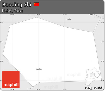 Silver Style Simple Map of Baoding Shi