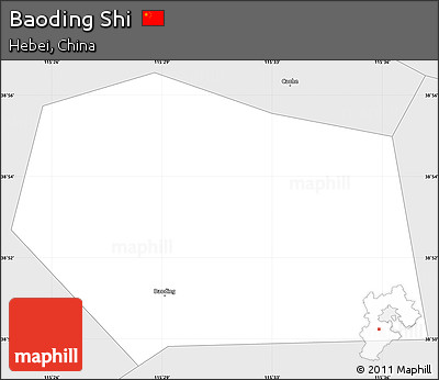 Silver Style Simple Map of Baoding Shi
