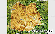 Physical 3D Map of Chicheng, satellite outside