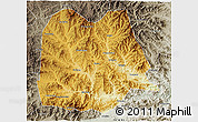 Physical 3D Map of Chicheng, semi-desaturated