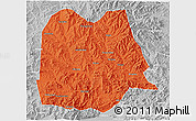 Political 3D Map of Chicheng, lighten, desaturated