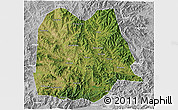 Satellite 3D Map of Chicheng, lighten, desaturated