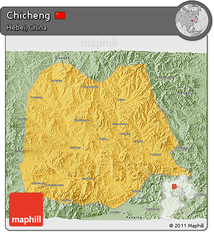 Savanna Style 3D Map of Chicheng
