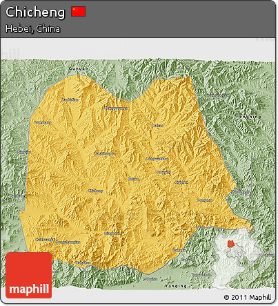 Savanna Style 3D Map of Chicheng