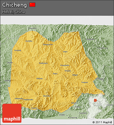 Savanna Style 3D Map of Chicheng