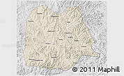 Shaded Relief 3D Map of Chicheng, lighten, desaturated