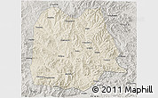 Shaded Relief 3D Map of Chicheng, semi-desaturated