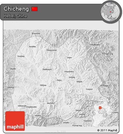 Silver Style 3D Map of Chicheng