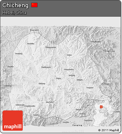 Silver Style 3D Map of Chicheng