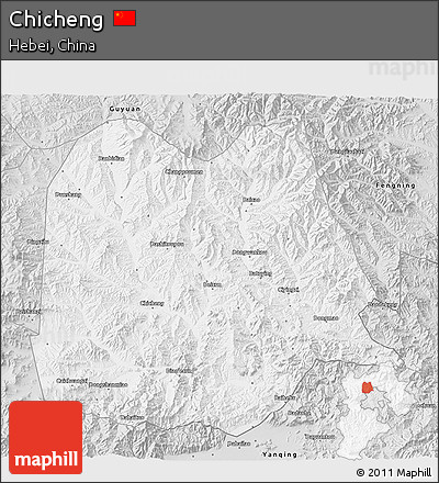 Silver Style 3D Map of Chicheng