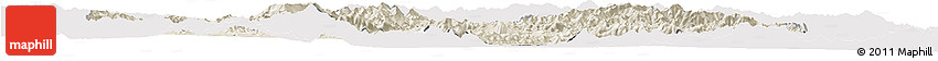 Shaded Relief Horizon Map of Chicheng, cropped outside