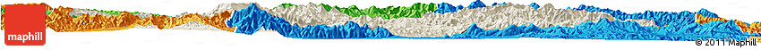 Shaded Relief Horizon Map of Chicheng, political outside