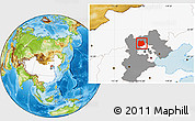 Physical Location Map of Chicheng, highlighted country, highlighted parent region