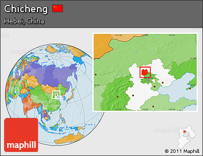 Political Location Map of Chicheng, highlighted parent region