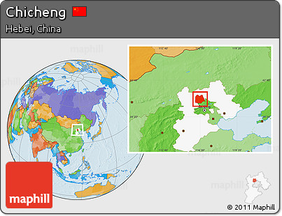 Political Location Map of Chicheng, highlighted parent region