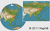 Satellite Location Map of Chicheng, within the entire country