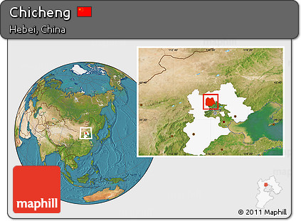 Satellite Location Map of Chicheng, highlighted parent region