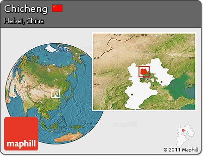Satellite Location Map of Chicheng, highlighted parent region