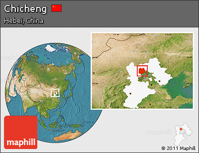 Satellite Location Map of Chicheng, highlighted parent region