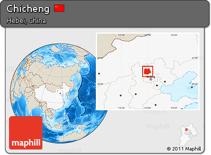 Shaded Relief Location Map of Chicheng, highlighted country