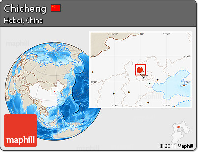 Shaded Relief Location Map of Chicheng, highlighted country