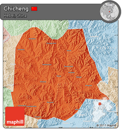 Political Map of Chicheng, lighten
