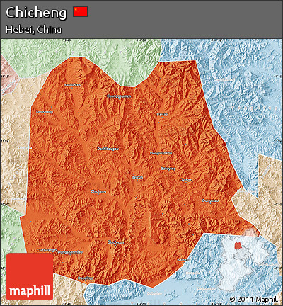 Political Map of Chicheng, lighten