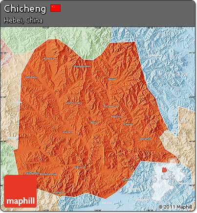 Political Map of Chicheng, lighten