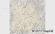 Shaded Relief Map of Chicheng, semi-desaturated