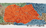 Political Panoramic Map of Chicheng, semi-desaturated