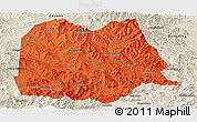 Political Panoramic Map of Chicheng, shaded relief outside