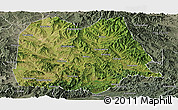 Satellite Panoramic Map of Chicheng, semi-desaturated