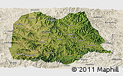 Satellite Panoramic Map of Chicheng, shaded relief outside