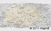 Shaded Relief Panoramic Map of Chicheng, desaturated