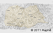 Shaded Relief Panoramic Map of Chicheng, lighten, desaturated