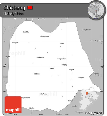 Gray Simple Map of Chicheng