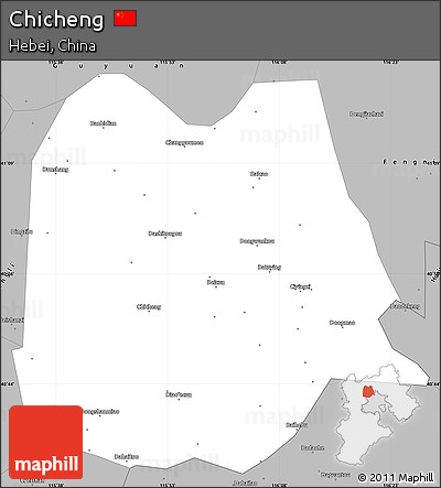 Gray Simple Map of Chicheng