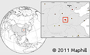 Blank Location Map of Daming, highlighted country