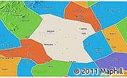 Shaded Relief 3D Map of Ding Xian, political outside