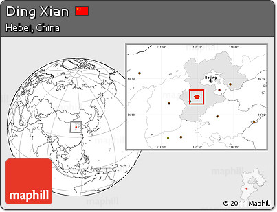 Blank Location Map of Ding Xian, highlighted parent region