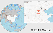 Gray Location Map of Ding Xian, highlighted country