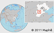 Gray Location Map of Ding Xian, highlighted parent region