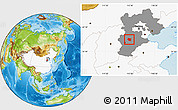 Physical Location Map of Ding Xian, highlighted country, highlighted parent region